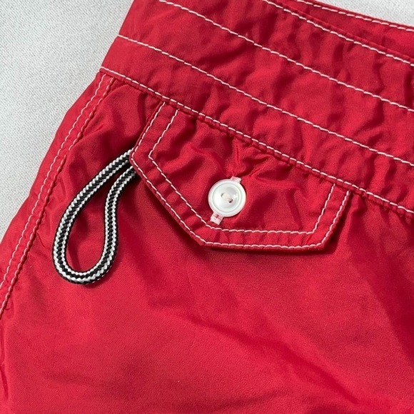 Birdwell Beach Britches Board Shorts Women 12 Red Nylon Pocket USA - Picture 5 of 12